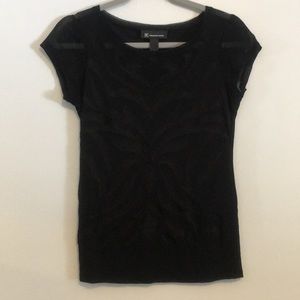 INC BLACK SHORT CAP SLEEVES  M
